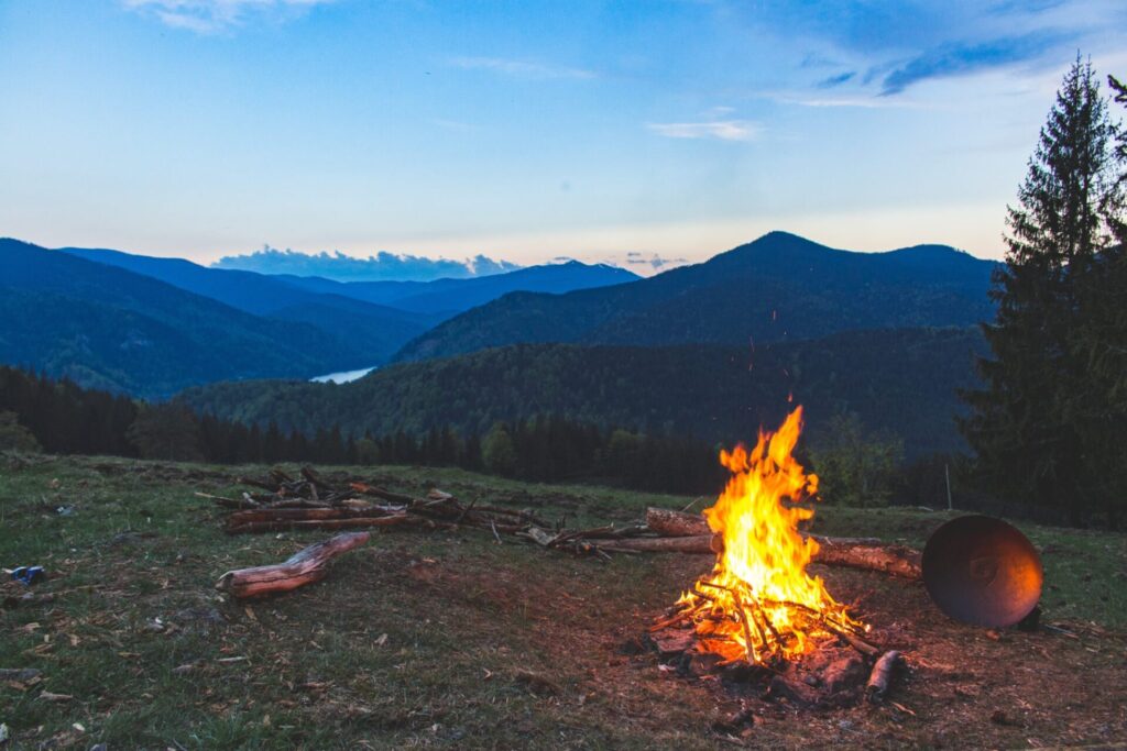 bonfire-surrounded-with-green-grass